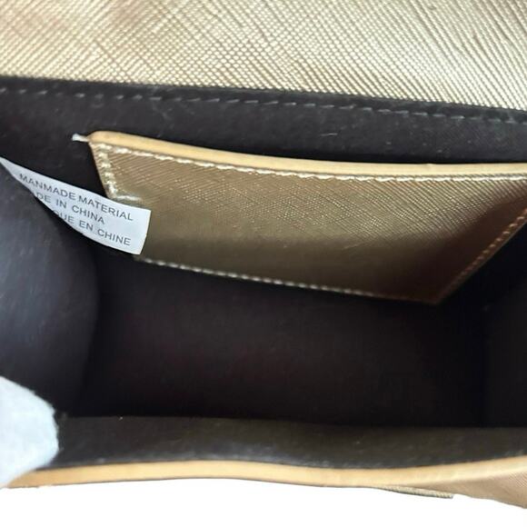 Crossbody Women’s Purse Handbag Gold Colored  Jeweled Flap Adjustable Chain - Picture 10 of 11